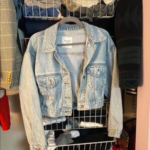 Abercrombie & Fitch Light Blue Denim Cropped Jacket
